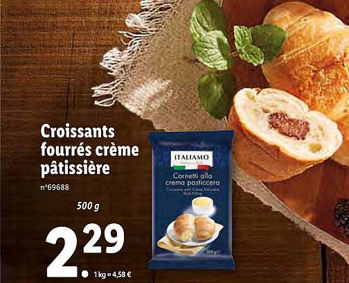 croissants fourrés crème pâtissière italiamo