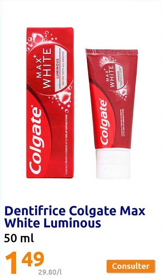 Dentifrice Colgate Max White Luminous