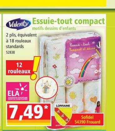 essuie-tout compact motifs dessins d'enfants valenty