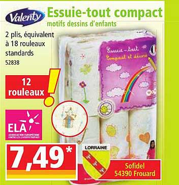 essuie-tout compact motifs dessins d'enfants valenty