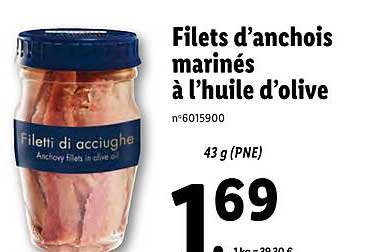 filets d'anchois marinés à l'huile d'olive