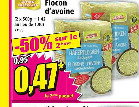 flocon d'avoine golden breakfast