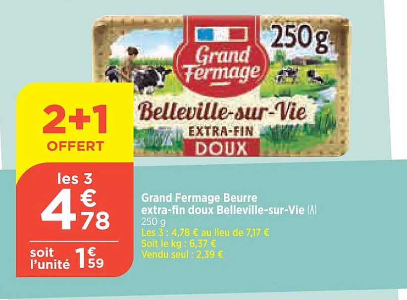 grand fermage beurre extra-fin doux belleville-sur-vie