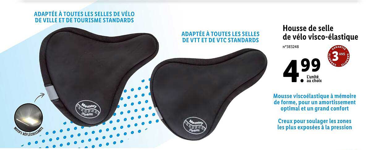 housse de selle de vélo visco-élastique memory