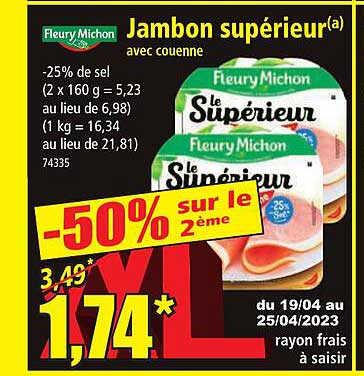 jambon supérieur avec couenne fleury michon