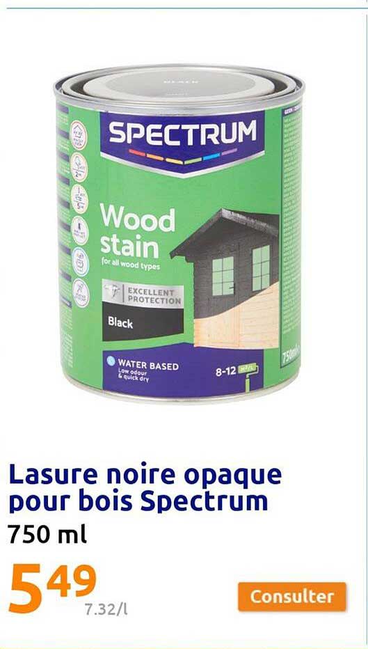lasure noire opaque pour bois spectrum