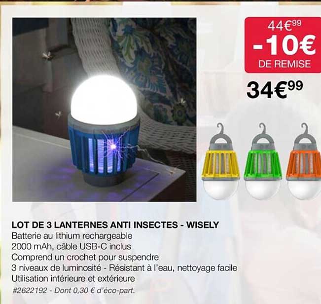 Lot De 3 Lanternes Anti Insectes - Wisely