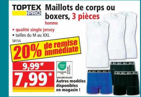 Maillots De Corps Ou Boxers, 3 Pièces Homme Toptex Pro