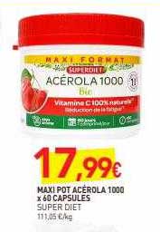 maxi pot acérola 1000 x 60 capsules super diet