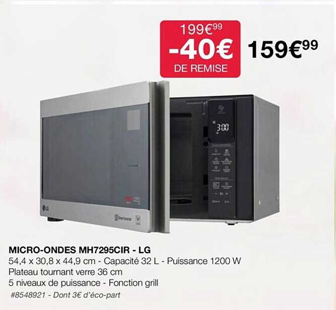 micro-ondes mh7295cir - lg