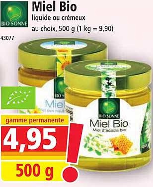Miel Bio Liquide Ou Crémeux Bio Sonne