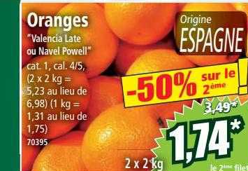 oranges "valencia late ou navel powell"