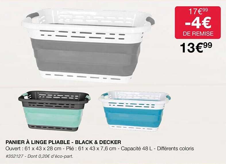 Panier à Linge Pliable - Black & Decker