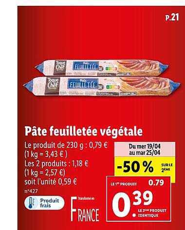 Pâte Feuilletée Végétale