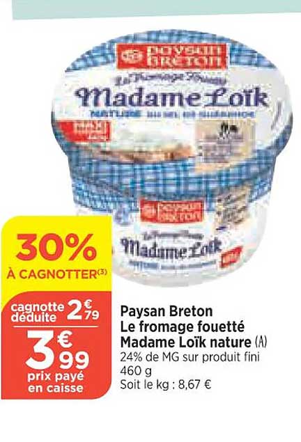 paysan breton le fromage fouetté madame loïk nature