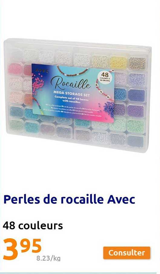 perles de rocaille avec