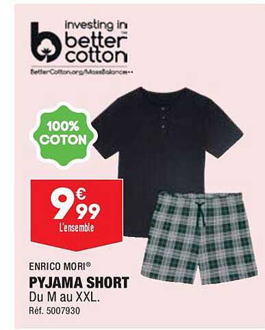 pyjama short enrico mori