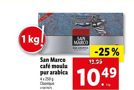san marco café moulu pur arabica