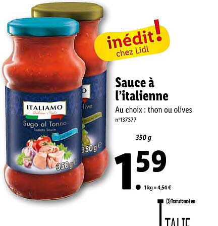 sauce à l'italienne italiamo