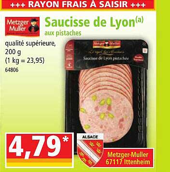saucisse de lyon aux pistaches metzger muller