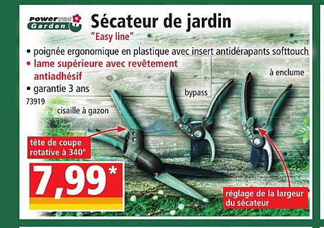 Sécateur De Jardin "easy Line" Powertec Garden