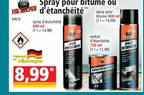 spray pour bitume ou d'étanchéité mr helper