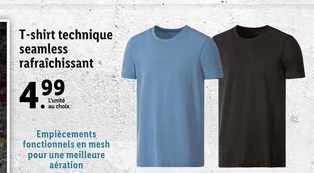 t-shirt technique seamless rafraîchissant