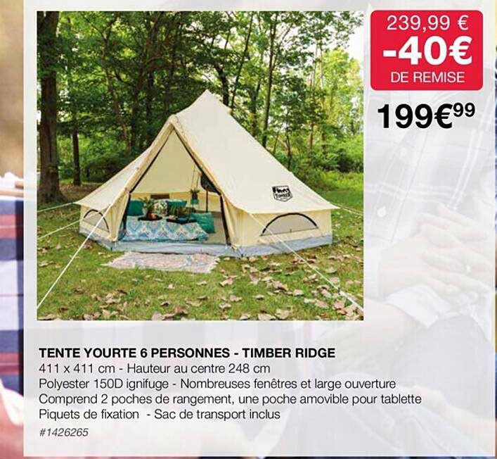 tente yourte 6 personnes - timber ridge