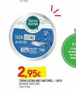 thon listao msc naturel bonne nature - 160 g