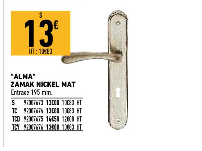 "alma" zamak nickel mat