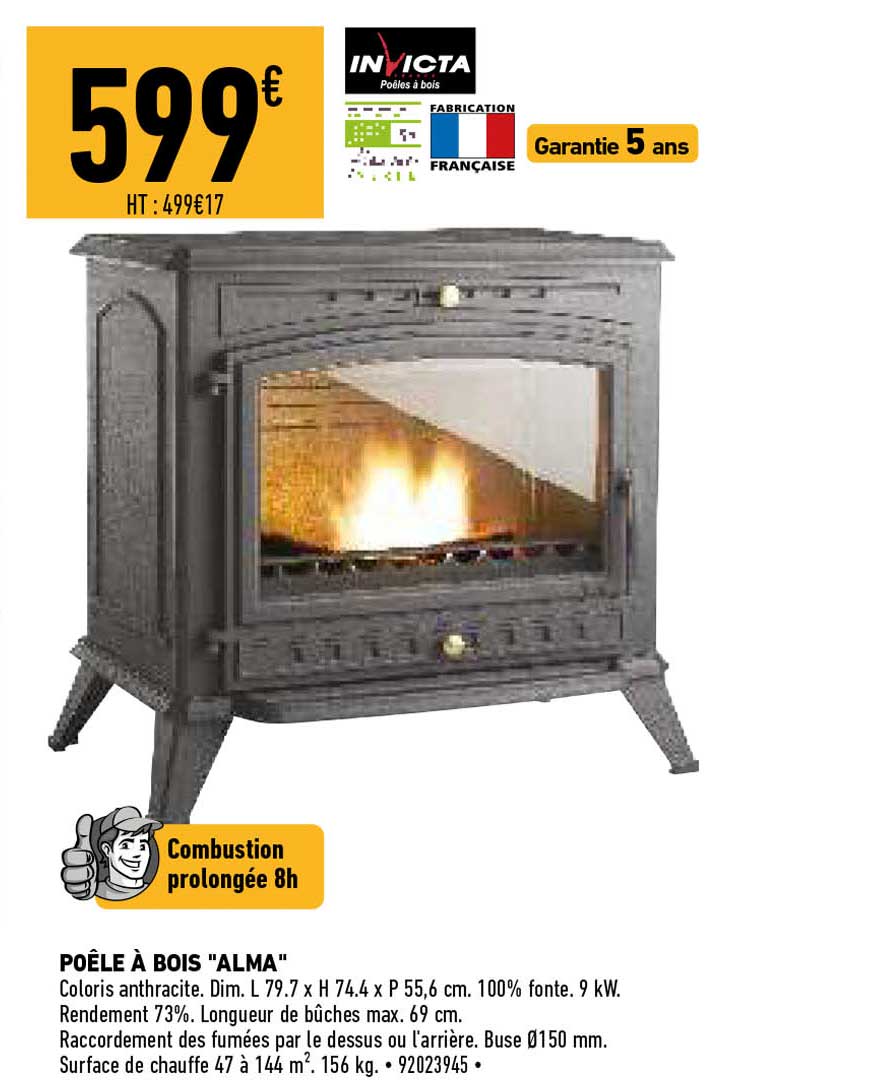 Invicta Poêle à Bois "alma"
