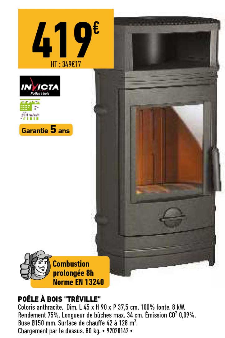 Invicta Poêle à Bois "tréville"