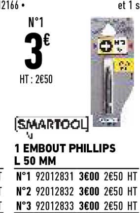 1 embout phillips l 50 mm smartool