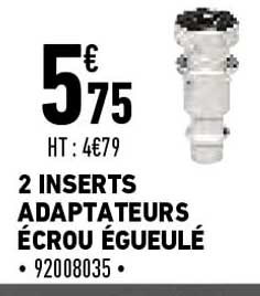 2 inserts adaptateurs ecrou egueule