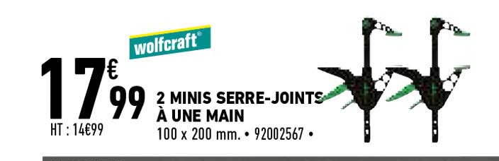 2 minis serre-joints a une main