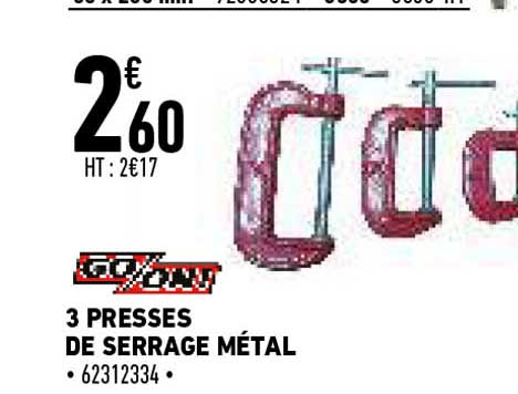 3 presses de serrage métal go-on!