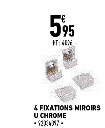 4 fixations miroirs u chrome