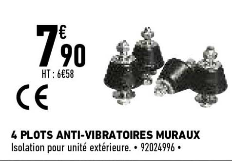 4 plots anti-vibratoires muraux