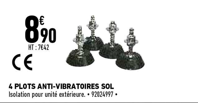 4 plots anti-vibratoires sol