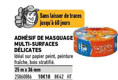 Adhésif De Masquage Multi-surfaces Délicates