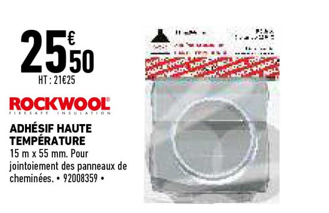 adhésif haute température rockwool