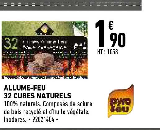 allume-feu 32 cubes naturels
