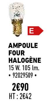 ampoule four halogène