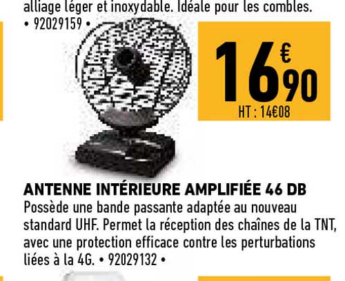 antenne intérieure amplifiée 46 db
