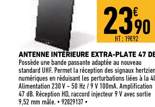 antenne intérieure extra-plate 47 de