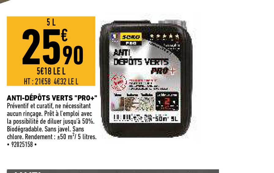 anti-dépôts verts "pro+"