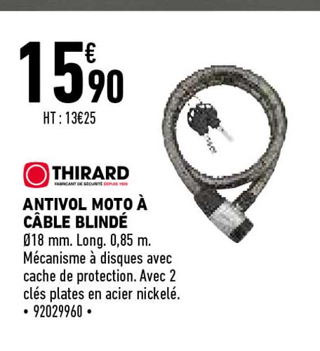 antivol moto à câble blindé thirard