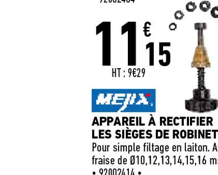 appareil à electifier les sièges de robinet