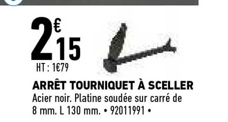 arrêt tourniquet à sceller