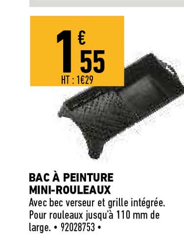 bac à peinture mini-rouleaux